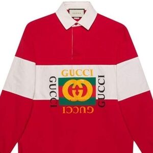 NWT 9-12M Gucci Red and White Polo Shirt